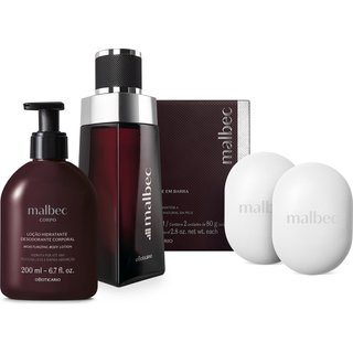Combo Malbec: Desodorante Colônia 100ml + Hidratante Desodorante 200ml + Sabonete em Barra 2x80g