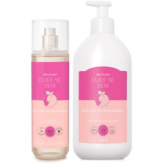 Combo Cuide-se Bem Doçura na Pessegura: Body Splash 200ml + Loção Corporal 400ml