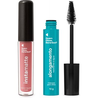 Combo Quem Disse, Berenice?: Máscara de Cílios Resistente è Água 10g + Batom Líquido Rose 4ml