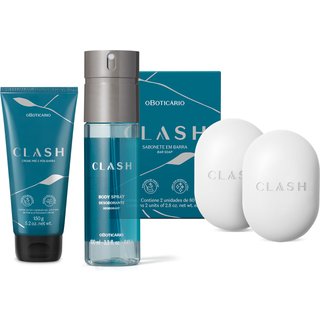 Combo Clash: Sabonete em Barra 2x80g + Creme Pré E Pós-Barba 150g + Body Spray 100ml
