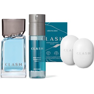 Combo Clash: Desodorante Colônia 100ml + Sabonete em Barra 2x80g + Body Spray 100ml