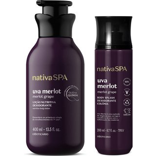 Combo Nativa Spa Uva Merlot: Loção Corporal 400ml + Body Splash 200ml