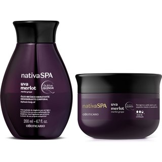 Combo Nativa Spa Uva Merlot: Esfoliante Corporal 200g + Óleo Bifásico 200ml