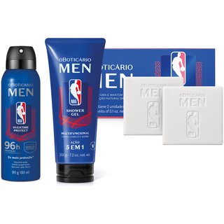 Combo Men NBA: Sabonete Em Barra 2x 90g + Shower Gel 200g + Desodorante Antitranspirante 150ml