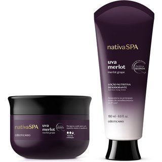 Combo Nativa Spa Uva Merlot: Loção Corporal 180ml + Esfoliante Corporal 200g