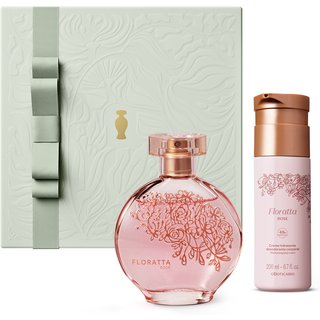 Combo Presente Dia das Mães Floratta Rose: Desodorante Colônia 75ml + Creme Corporal 200ml + Caixa de Presente