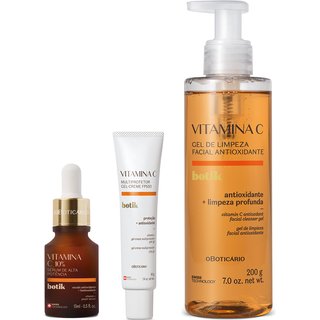 Combo Botik: Gel de Limpeza 200g + Sérum de Alta Potência 15ml + Gel Creme Multiprotetor 40g