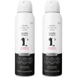Combo Antitranspirante Aerosol Jato Seco Cuide-se Bem Invisible Protect 90g/150ml (2 itens)