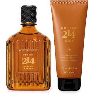 Combo Botica 214 Sevilla Dorada: Eau de Parfum Fougére Aromático 90ml + Loção Corporal 200ml