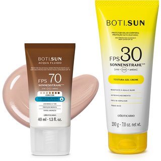 Combo Boti.Sun Protetor Solar: Facial com cor FPS70 Cor 01 200g + Corporal FPS30 200g