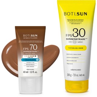 Combo Boti.Sun Protetor Solar: Facial com cor FPS70 Cor 07 200g + Corporal FPS30 200g