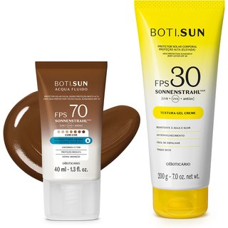 Combo Boti.Sun Protetor Solar: Facial com cor FPS70 Cor 08 200g + Corporal FPS30 200g