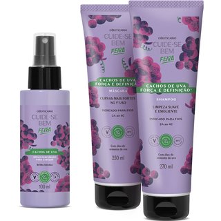 Combo Cuide-se Bem Cachos de Uva: Shampoo 270ml + Máscara Capilar 250ml +Spray Perfumado Capilar 100ml