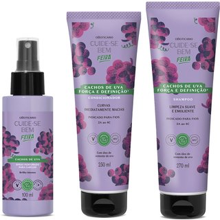 Combo Cuide-se Bem Cachos de Uva: Shampoo 270ml + Condicionador 250ml + Spray Perfumado 100ml