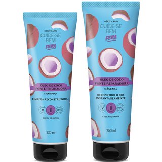 Combo Cuide-se Bem Feira Óleo de Coco: Shampoo 230ml + Máscara Capilar 250ml