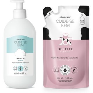 Combo Cuide-se Bem: Loção Corporal Nuvem 400ml + Refil Deleite 350ml