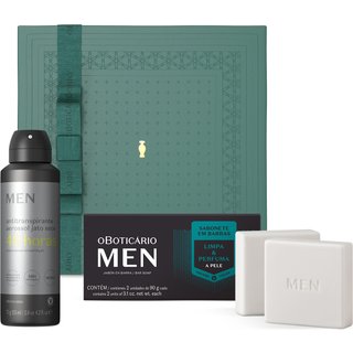 Combo Presente MEN: Sabonete em Barra 2x90g + Desodorante Antitranspirante125ml + Caixa Presenteável