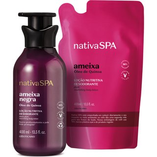 Combo Nativa Spa: Loção Hidratante Desodorante Ameixa Negra 400ml + Refil Ameixa 400ml