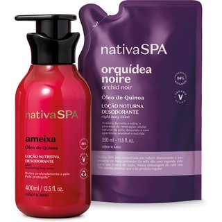 Combo Nativa Spa: Loção Hidratante Desodorante Ameixa 400ml + Refil Orquídea Noire 350ml