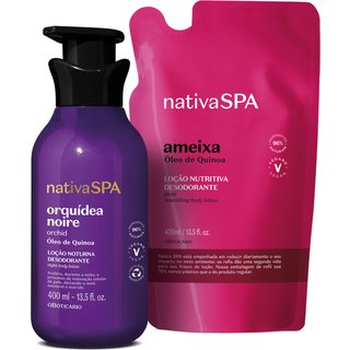 Combo Nativa Spa: Loção Corporal Orquídea Noire 400ml + Refil Ameixa 400ml