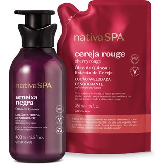 Combo Nativa Spa: Loção Corporal Ameixa Negra 400ml + Refil Cereja Rouge 350ml