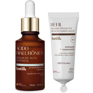 Combo Botik Ácido Hialurônico: Sérum Facial de Alta Potência 30ml + Refil 30ml