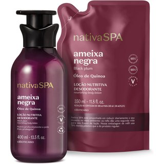 Combo Nativa Spa Ameixa Negra: Loção Corporal 400ml + Refil 350ml