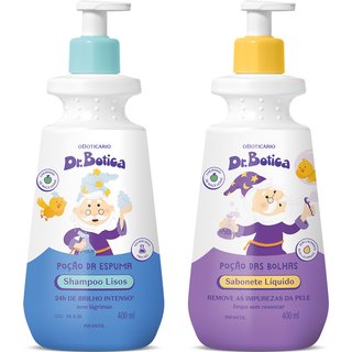 Combo Dr. Botica: Shampoo Infantil Cabelos Lisos 1A 2C 400ml+Sabonete Líquido Infantil 400ml