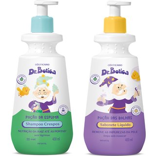 Combo Dr. Botica: Shampoo Infantil Crespos 4 ABC 400ml + Sabonete Líquido Infantil 400ml