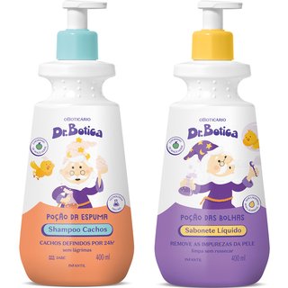 Combo Dr. Botica: Shampoo Infantil Cacheados 3 ABC 400ml + Sabonete Líquido Infantil 400ml