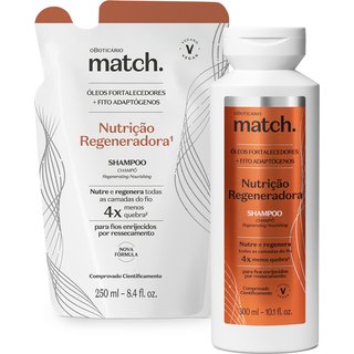 Combo Match Nutrição Regeneradora: Shampoo 300ml + Refil 250ml