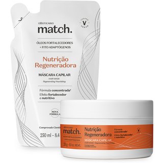 Combo Match Nutrição Regeneradora: Máscara Capilar 250g + Refil 250ml