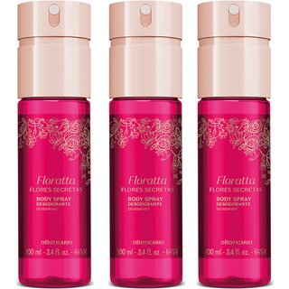 Combo Body Spray Floratta Flores Secretas 100ml (3 unidades)