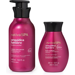 Combo Nativa SPA Orquídea Lumière: Creme Perfumado Desodorante 400ml + Óleo Hidratante Desodorante Corporal Glorioso 200ml
