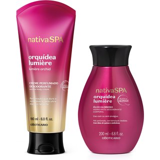 Combo Nativa SPA Orquídea Lumière: Creme Perfumado Desodorante 180ml + Óleo Hidratante Desodorante Corporal Glorioso 200ml