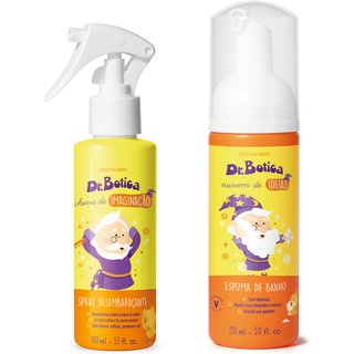 Combo Dr. Botica: Espuma de Banho Corporal Nuvem de Ideias 150ml + Spray Capilar Desembaraçante Chuva de Imaginação 100ml