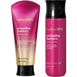Combo Nativa SPA Orquídea Lumière: Body Splash 200ml + Creme Perfumado Desodorante 180ml