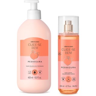 Combo Cuide-se Bem Pessegura : Body Splash 200ml + Loção Corporal 400ml