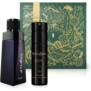 Combo Presente Malbec: Noir Desodorante Colônia 100ml + Desodorante Body Spray Black 100ml + Caixa Presenteável
