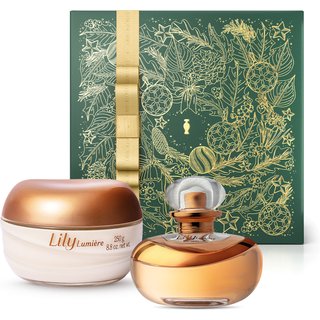 Combo Presente Lily Lumière: Eau De Parfum 75ml + Creme Acetinado Hidratante Desodorante Corporal 250g + Caixa Presenteável