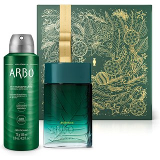 Combo Presente Arbo: Atlântica Desodorante Colônia 100ml + Desodorante Antitranspirante Aerossol 75ml/125g + Caixa Presenteável