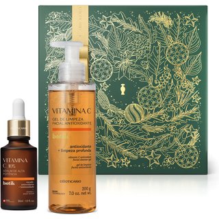 Combo Presente Botik Vitamina C: Gel de Limpeza 200g + Sérum de Alta Potência 10% 30ml + Caixa Presenteável