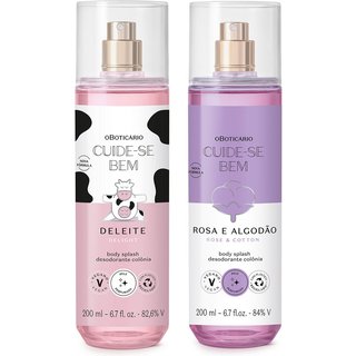 Combo Body Splash Cuide-se Bem: Deleite 200ml + Rosa e Algodão 200ml