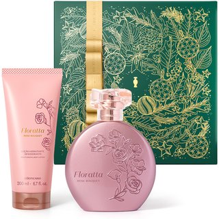 Combo Presente Natal Floratta Rose Bouquet: Desodorante Colônia 75ml + Loção Corporal 200ml + Caixa De Presente