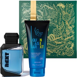 Combo Presente Natal Quasar Next: Colônia 100ml + Shower Gel 200g + Caixa de Presente