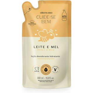 Refil Loção Desodorante Hidratante Cuide-se Bem Leite e Mel 350ml