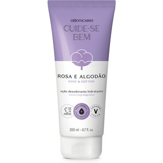Loção Desodorante Hidratante Corporal Cuide-se Bem Rosa e Algodão 200ml