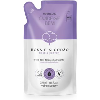 Refil Loção Desodorante Hidratante Cuide-se Bem Rosa e Algodão 350ml