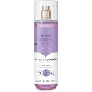 Body Splash Desodorante Colônia Cuide-se Bem Rosa e Algodão 200ml