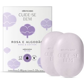 Sabonetes Cuide-se Bem Rosa e Algodão 2x80g Cada